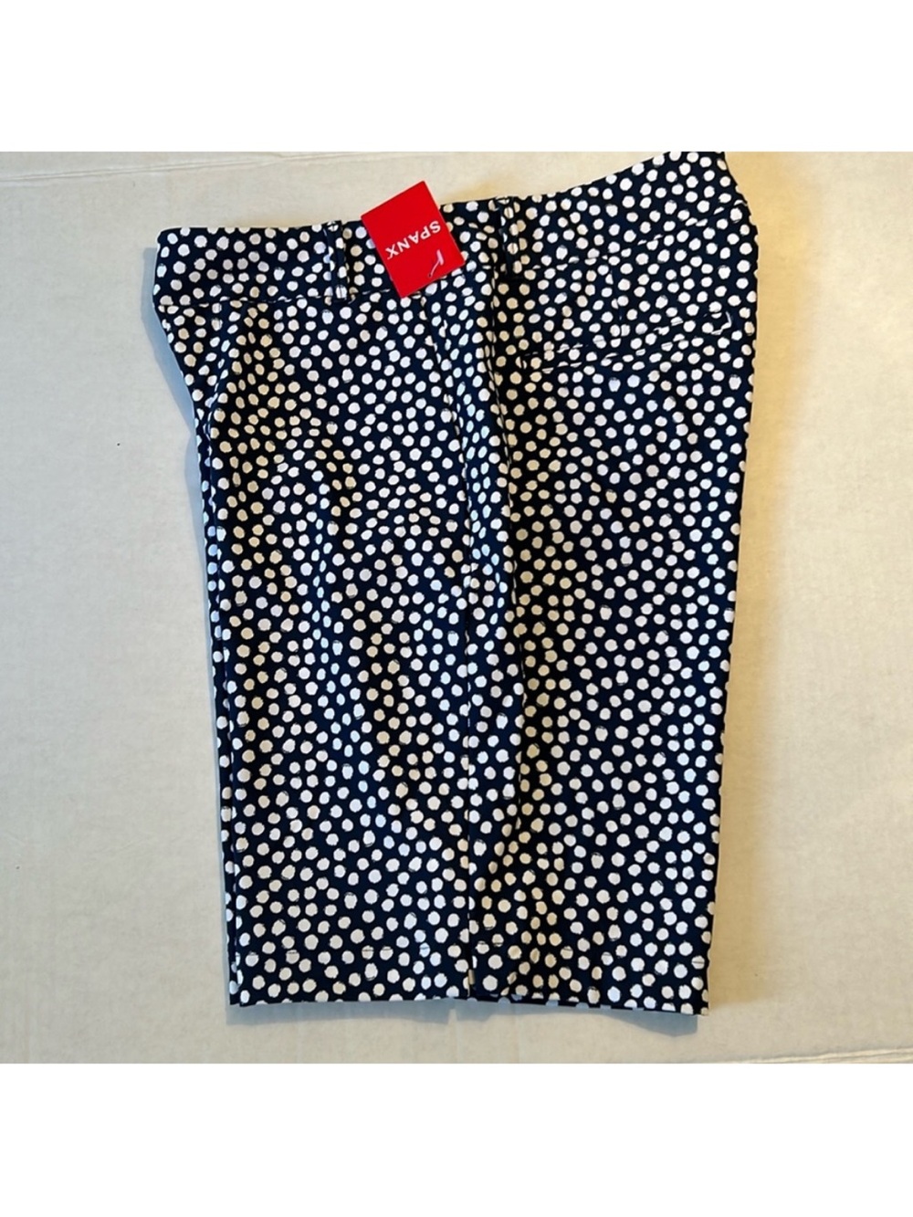 Spanx Small Shorts 10” Sunshine Shorts in Navy Painted Dot NWT - Picture 6 of 8